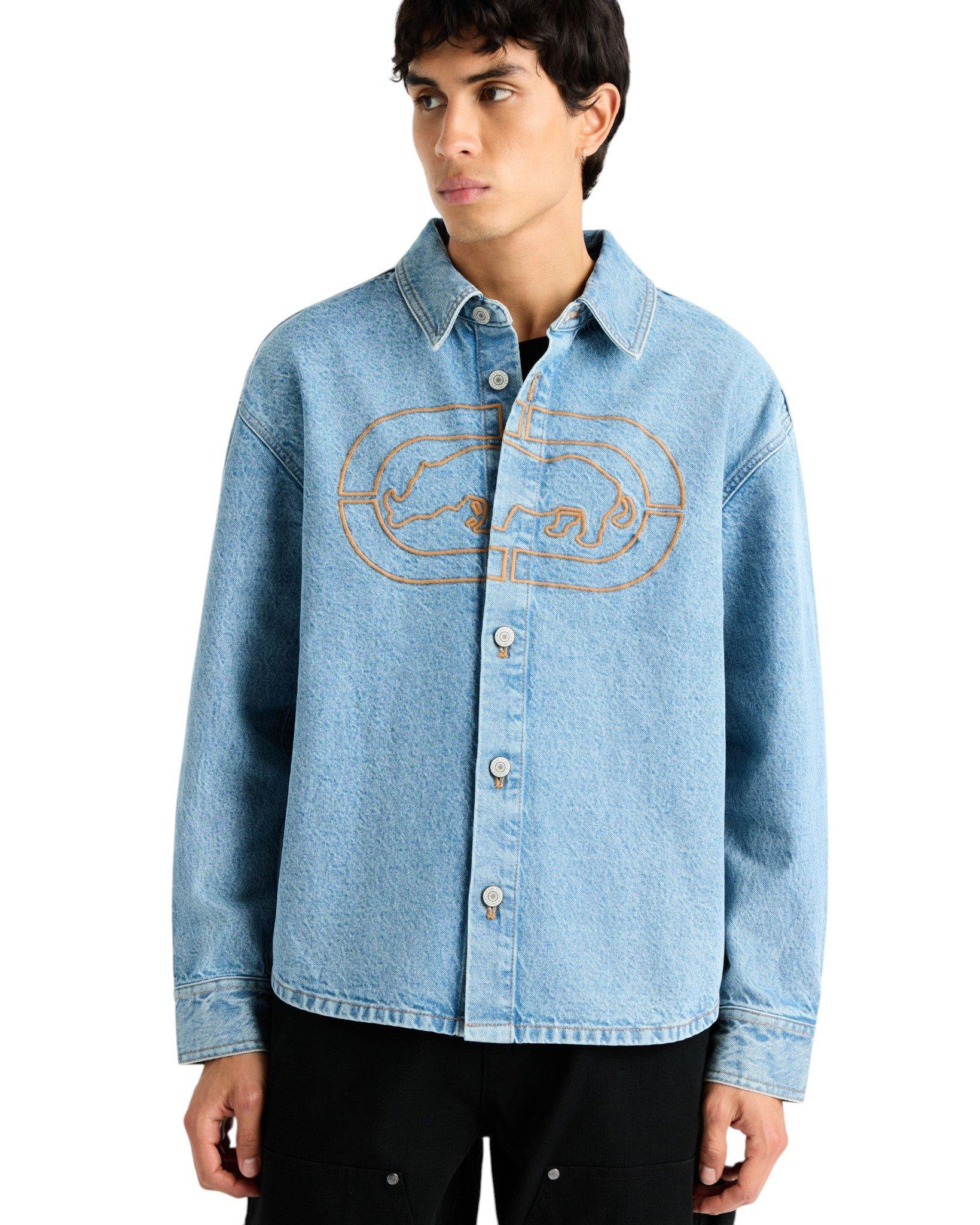 ecko unltd. Men's Ridgewood Lt Wash Denim Jacket - LT BLUE